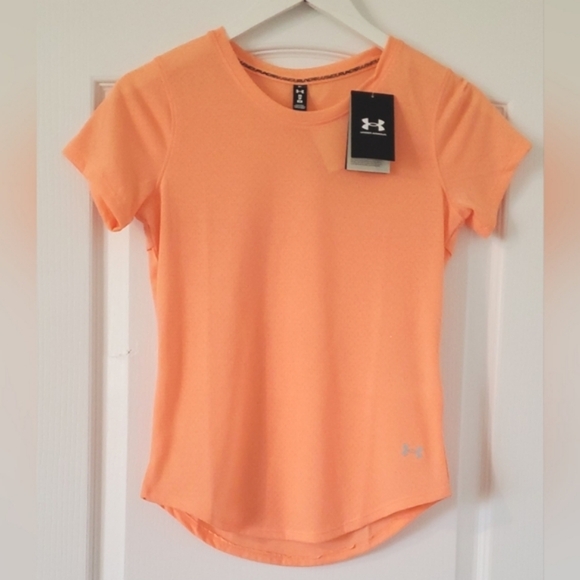 Under Armour UA Streaker Running Activewear Tshirt with Mesh Bubble Peach XS - Picture 5 of 7